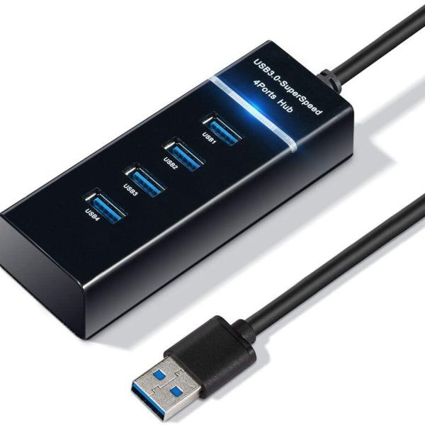 USB 3.0 Super Speed 4 Ports USB Hub for PC Laptop Smart TV