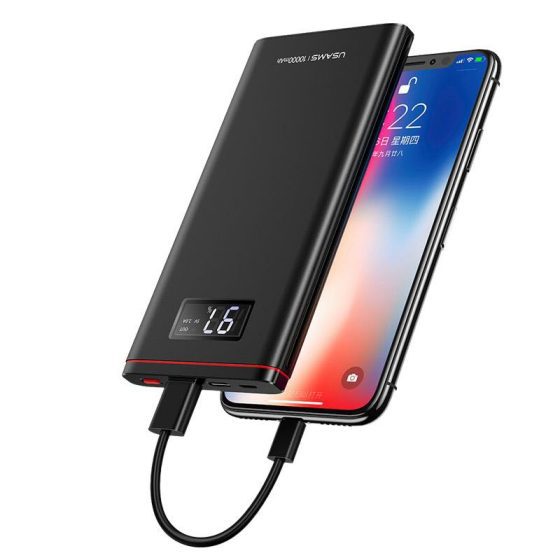 usams pb5 dual usb digital display 10000mah power bank 10